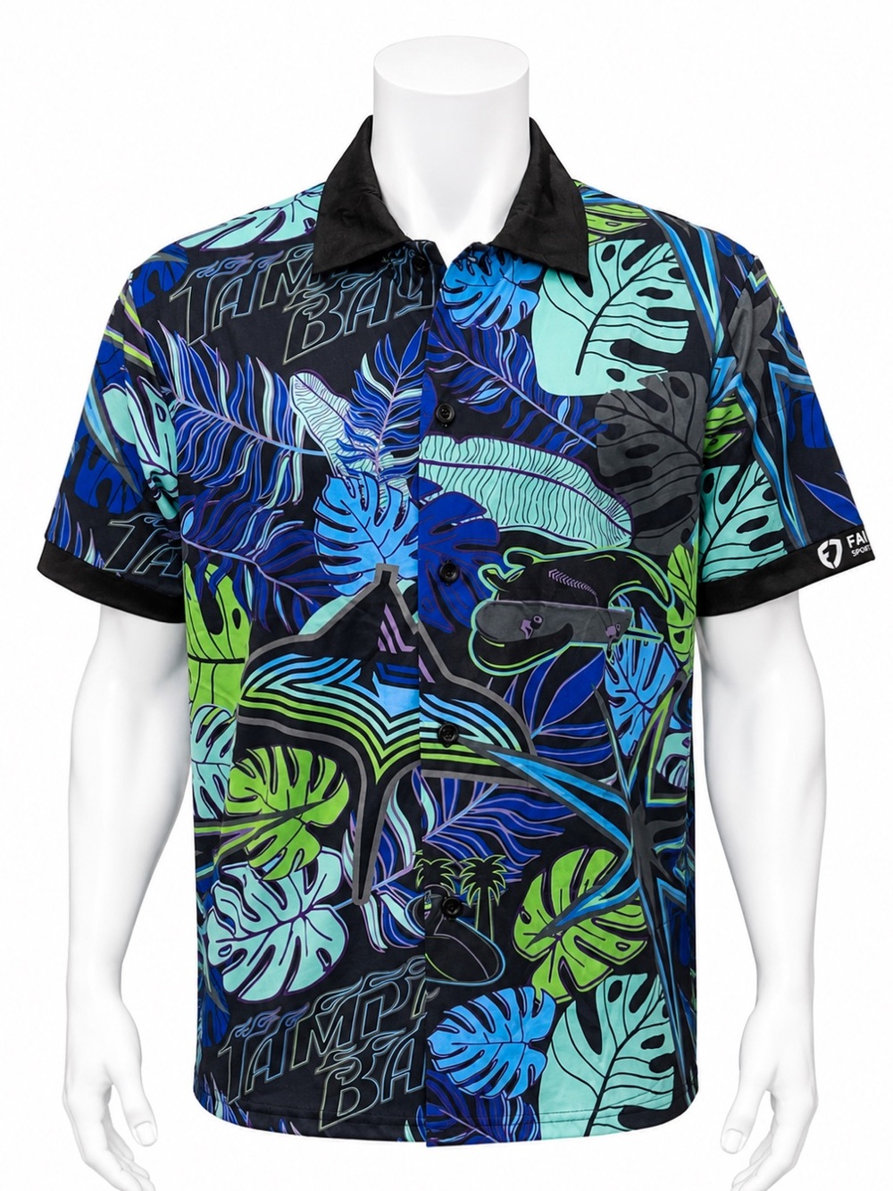 Tampa Bay Devil Rays FanDuel Floral Tropical Hawaiian Short Sleeve Shirt XL